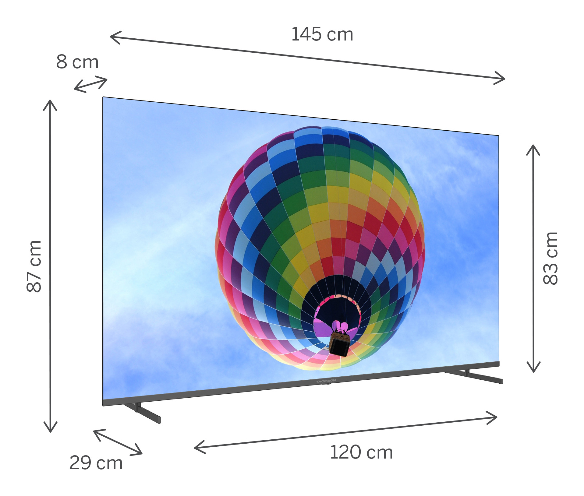 Thomson 65QG4S14 QLED Fernseher 65" 4K Ultra HD Google TV Grau