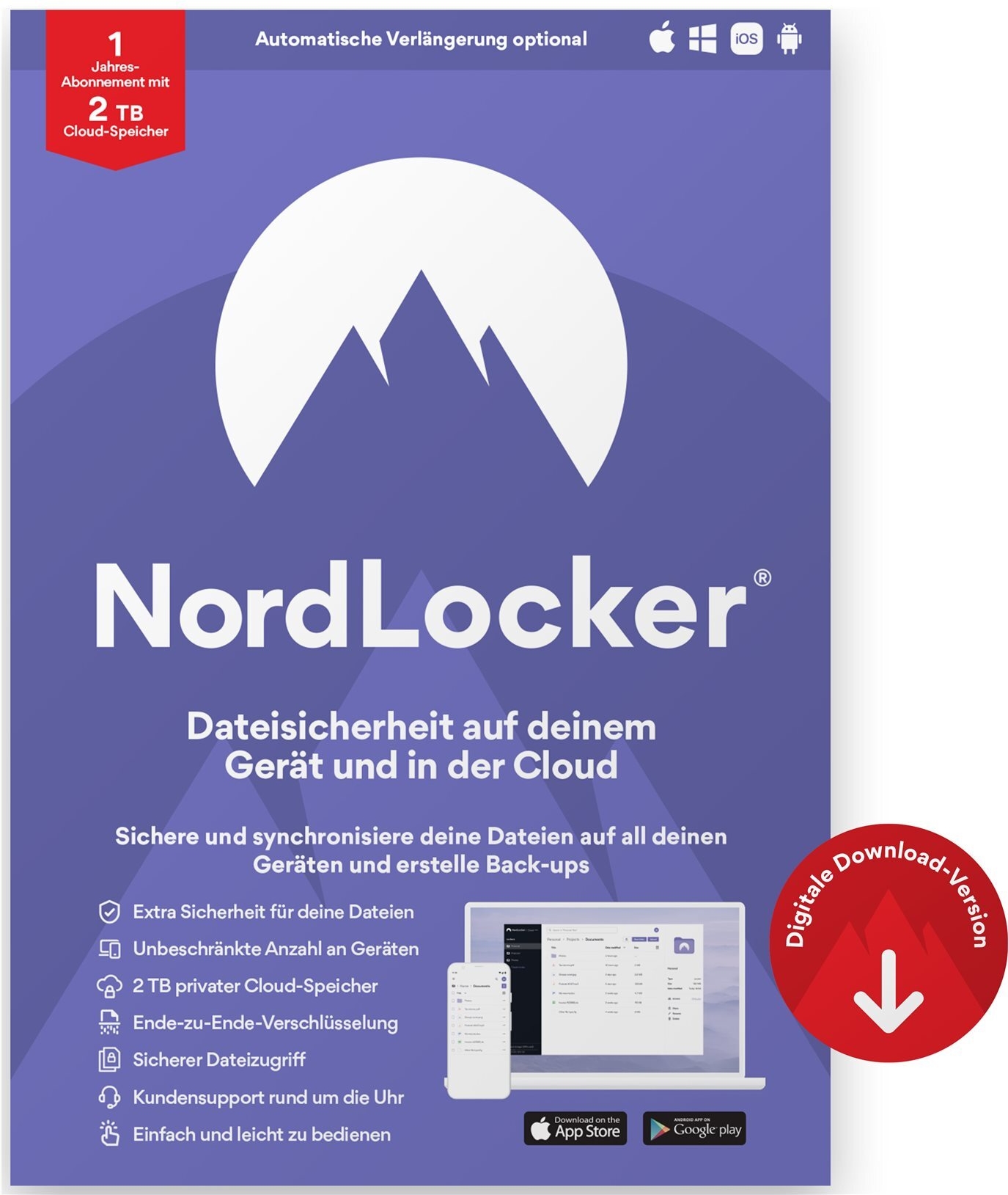 NordVPN NordLocker Abonnement-Lizenz (1 Jahr) (NL1C1Y2TB-TDEU-E)