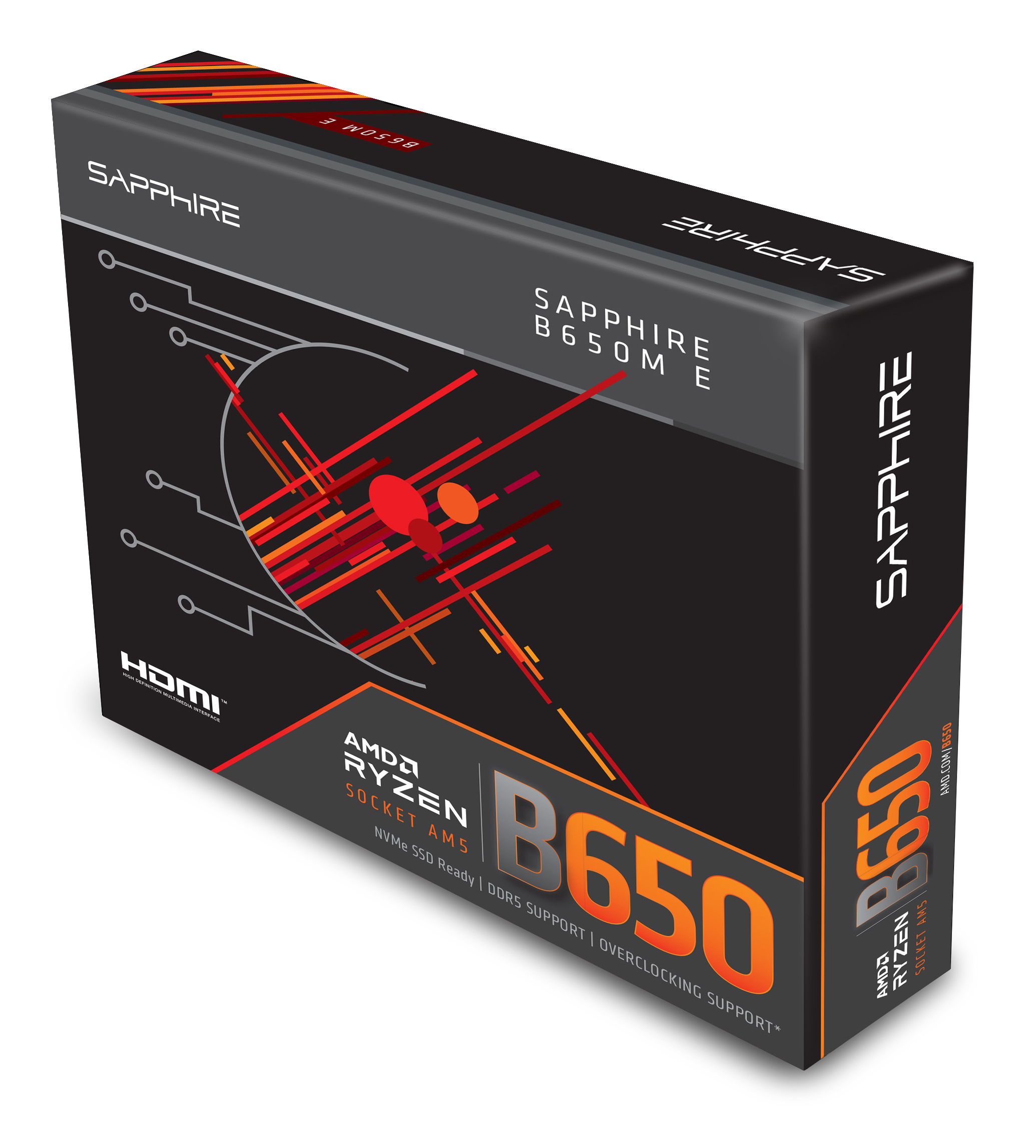 Sapphire B650M-E Mainboard Micro-ATX Sockel AM5 AMD B650 DDR5 Schwarz