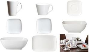 Ritzenhoff & Breker Platte ARENA rechteckig, 230 x 150 mm aus Porzellan, spülmaschinenfest - 2 Stück (583816)