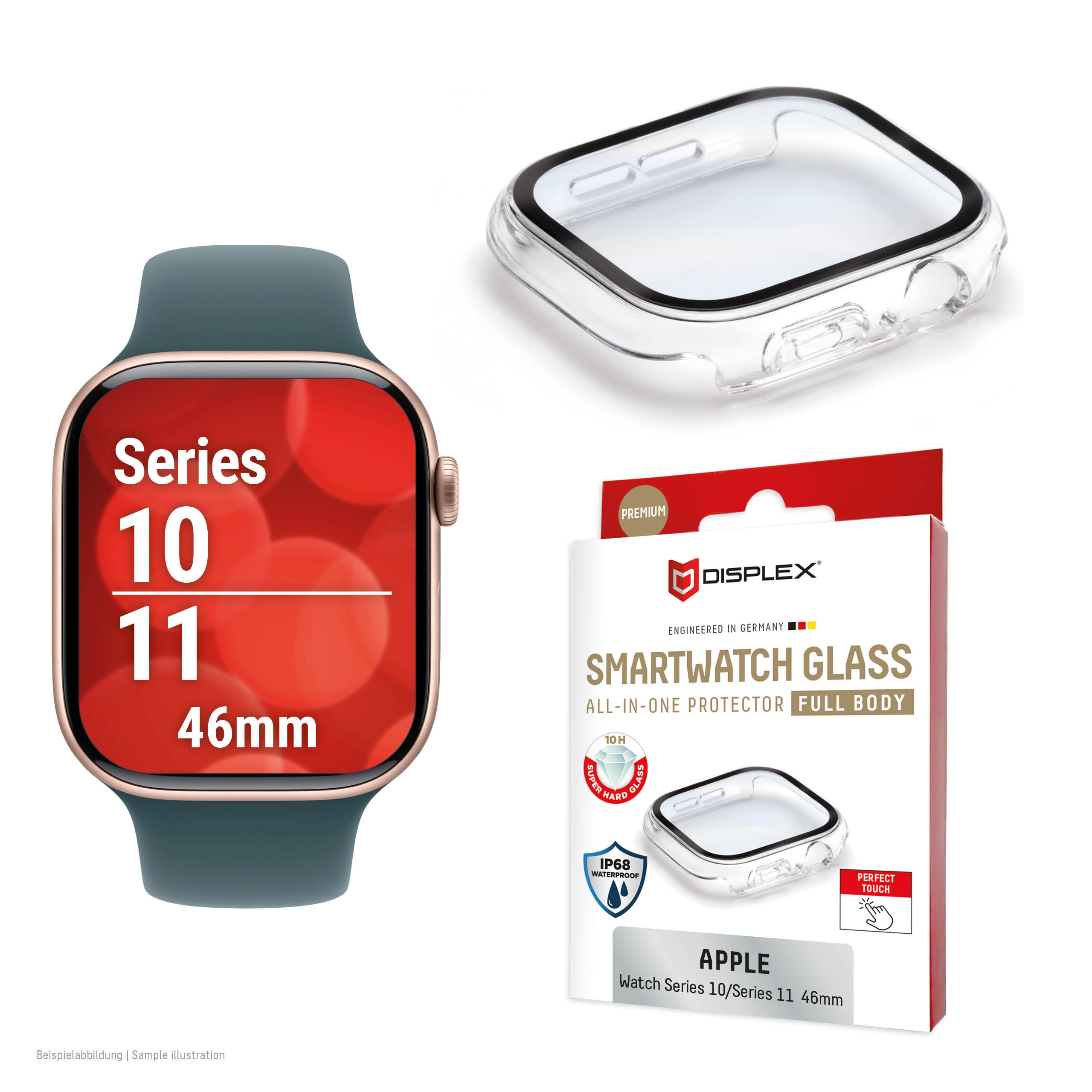 E.V.I. DISPLEX 10H Full Body Displayschutz für Apple Watch Series 10/11 46mm Transparent