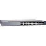 Juniper EX4100 24-Port 10/100/1000BaseT, 4x 10G SFP+ Uplink ports, 4x 25G SFP28 Stacking/Uplink ports, redundant fans, 1 AC PSU JPSU-150-AC-AFO included (optics sold separately) wuth Standard SW. TAA Compliant. (EX4100-24T)