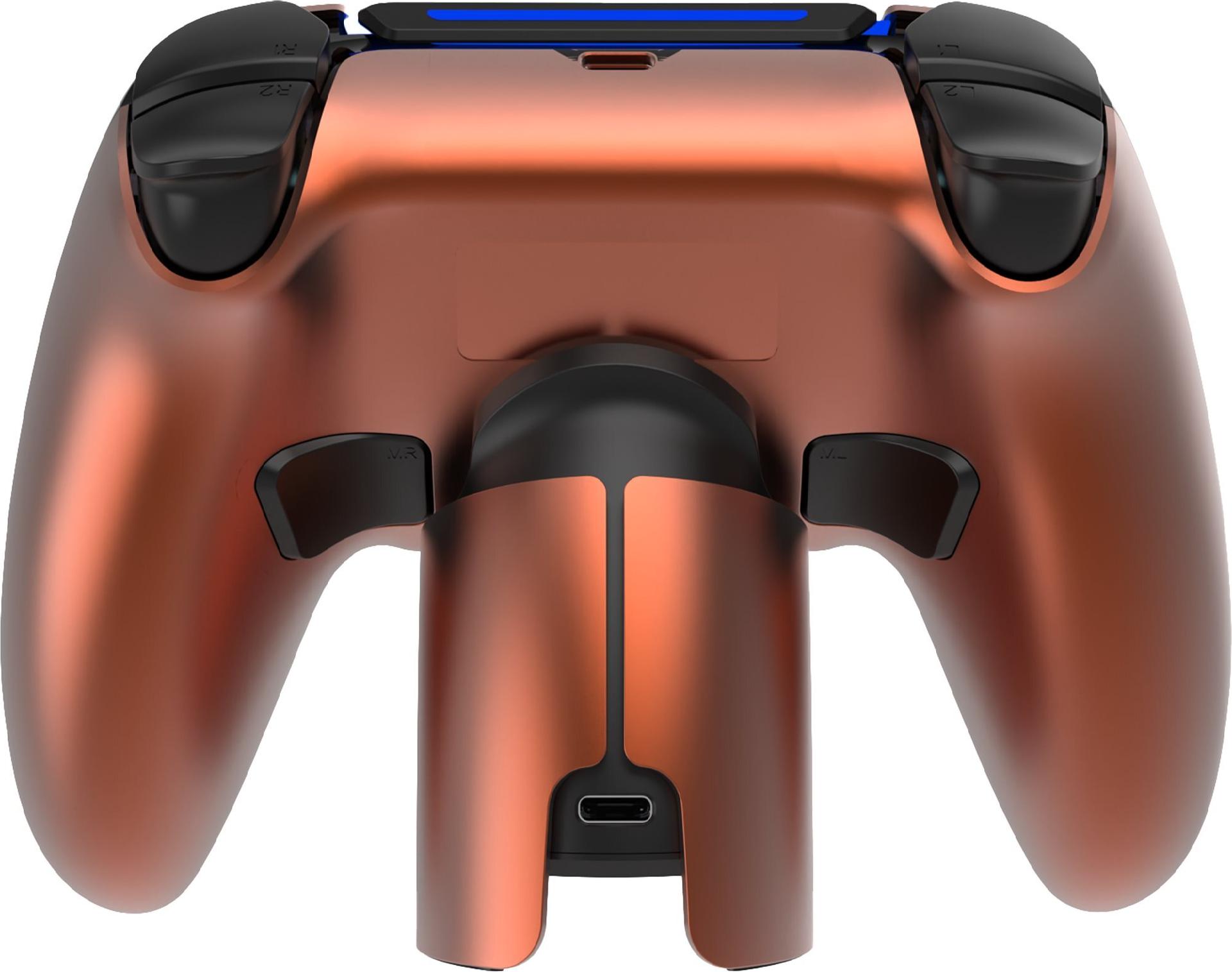Deltaco GAM-199 Wireless Gaming-Controller für PS5 mit Ladestation Orange, Bronze