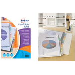 AVERY Doppel-Trennblätter, 6 Register, Polypropylen transparent, Maße: A4+, Register farblich sortiert (05621501)