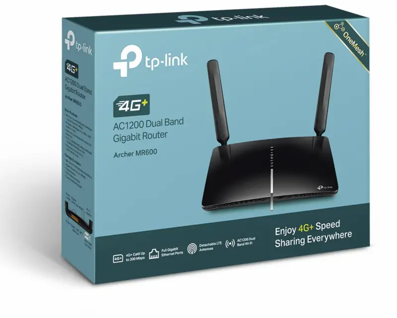 TP-Link Archer MR600 4G+ Cat6 AC1200 Dual Band Wireless Router Schwarz