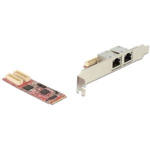 Delock M.2 Adapter M.2 > 2 x RJ45 Gigabit LAN Port -40°C ~ 85°C (PCIe) (62754)