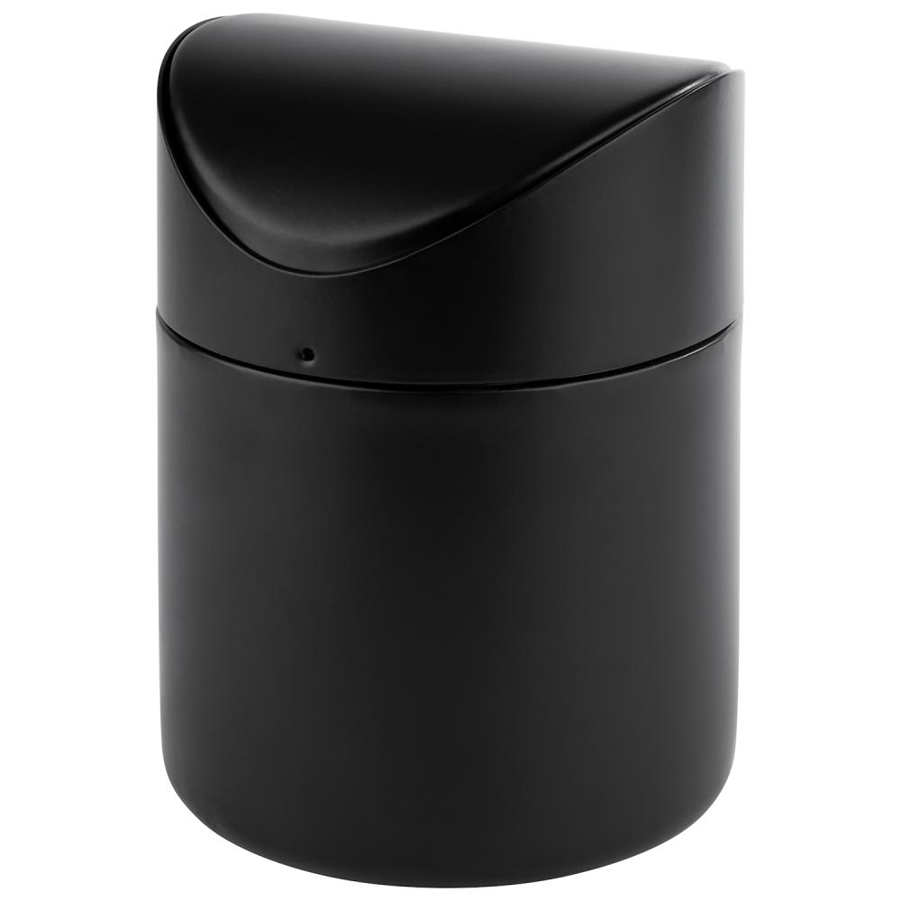 APS Tisch-Abfallbehälter 40800 1,2 l Edelstahl Rund Schwarz