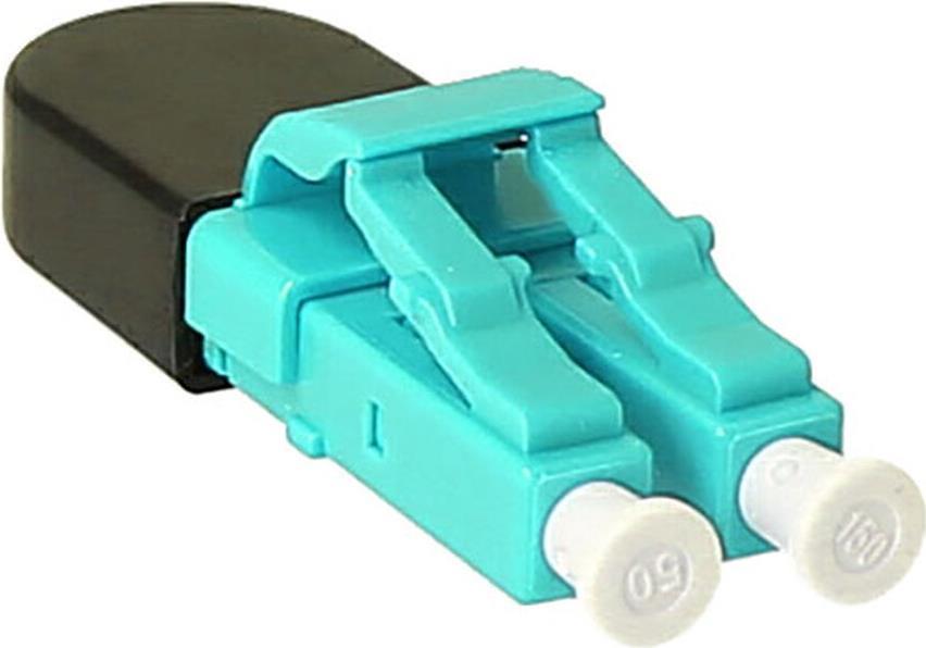 BlueOptics Lichtwellenleiter Loopback Adapter für OM3, G50/125µm Multimode LC/UPC-Duplex, aqua/türkis, Keramik Ferrule, -40°C bis +85°C (BOLBLCOM3)