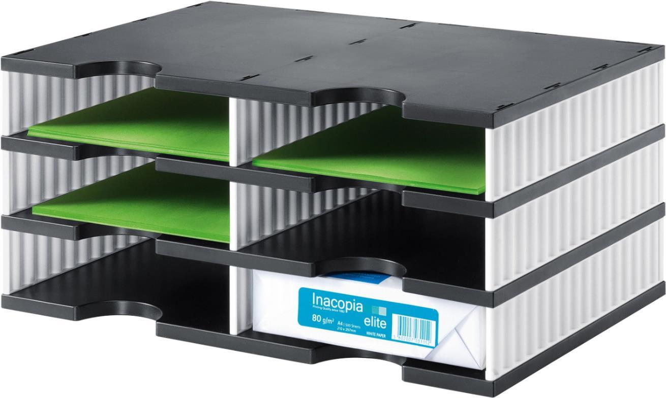 styrodoc duo Dateiablagebox Polystyrol Schwarz - Weiß (268-0203.09)