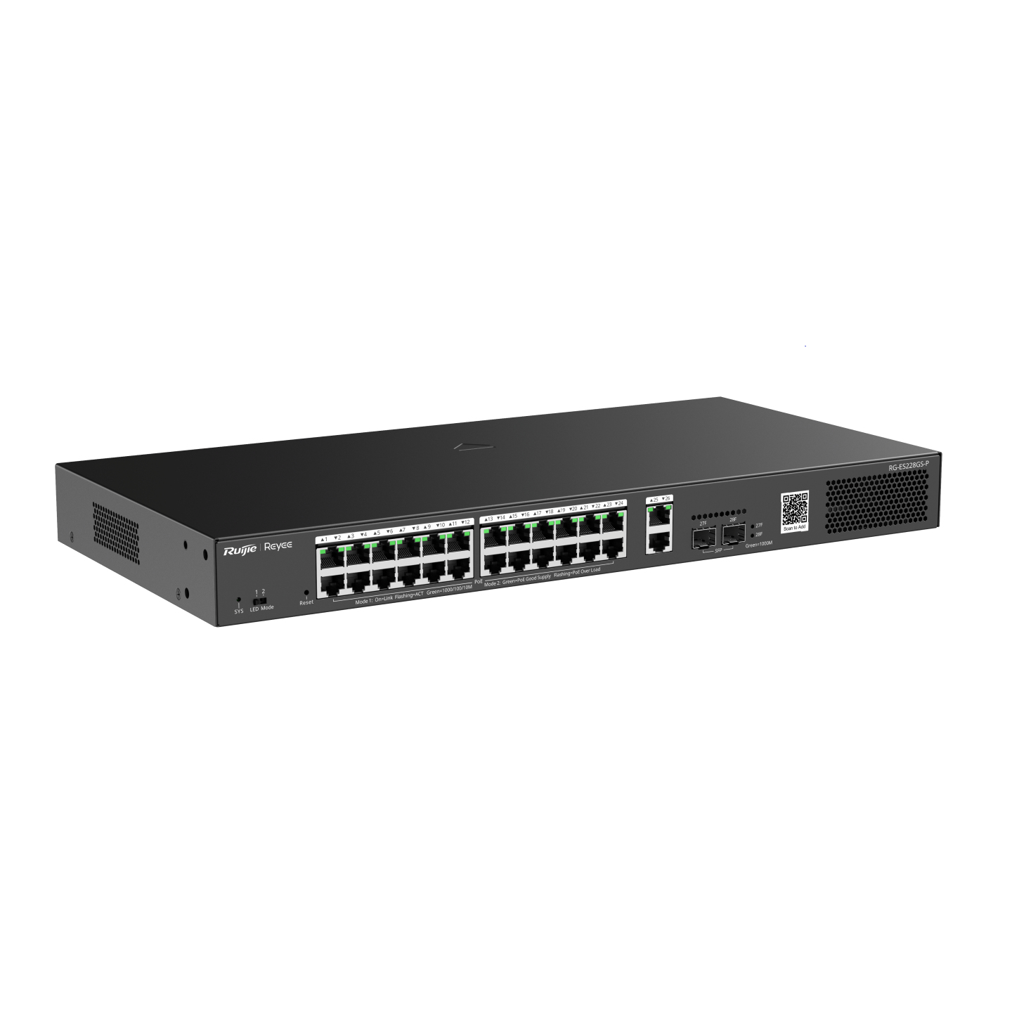 Ruijie Reyee RG-ES228GS-P Managed Switch 28 Ports 370 W PoE Schwarz