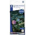 STAEDTLER Buntstife Metallic, 12er Kartonetui sechseckig, für metallisch schimmernde Effekte (146M C12)