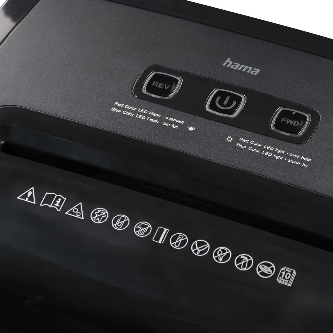 Hama Prime M100 Aktenvernichter Mikro-Schnitt Sicherheitsstufe P5 20 L Schwarz