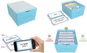 Oxford Lernkartei "Flashbox", pastellblau, unbestückt Karteikasten aus PP, (B)145 x (T)173 mm, 5 Trennwände, - 1 Stück (400182167)
