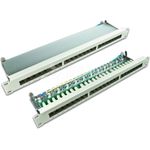 Wirewin 24-Port 19\" KAT6 Patch Panel, geschirmt, LSA+, Hellgrau Patch Panele (DVP-TRIO-K6 24)