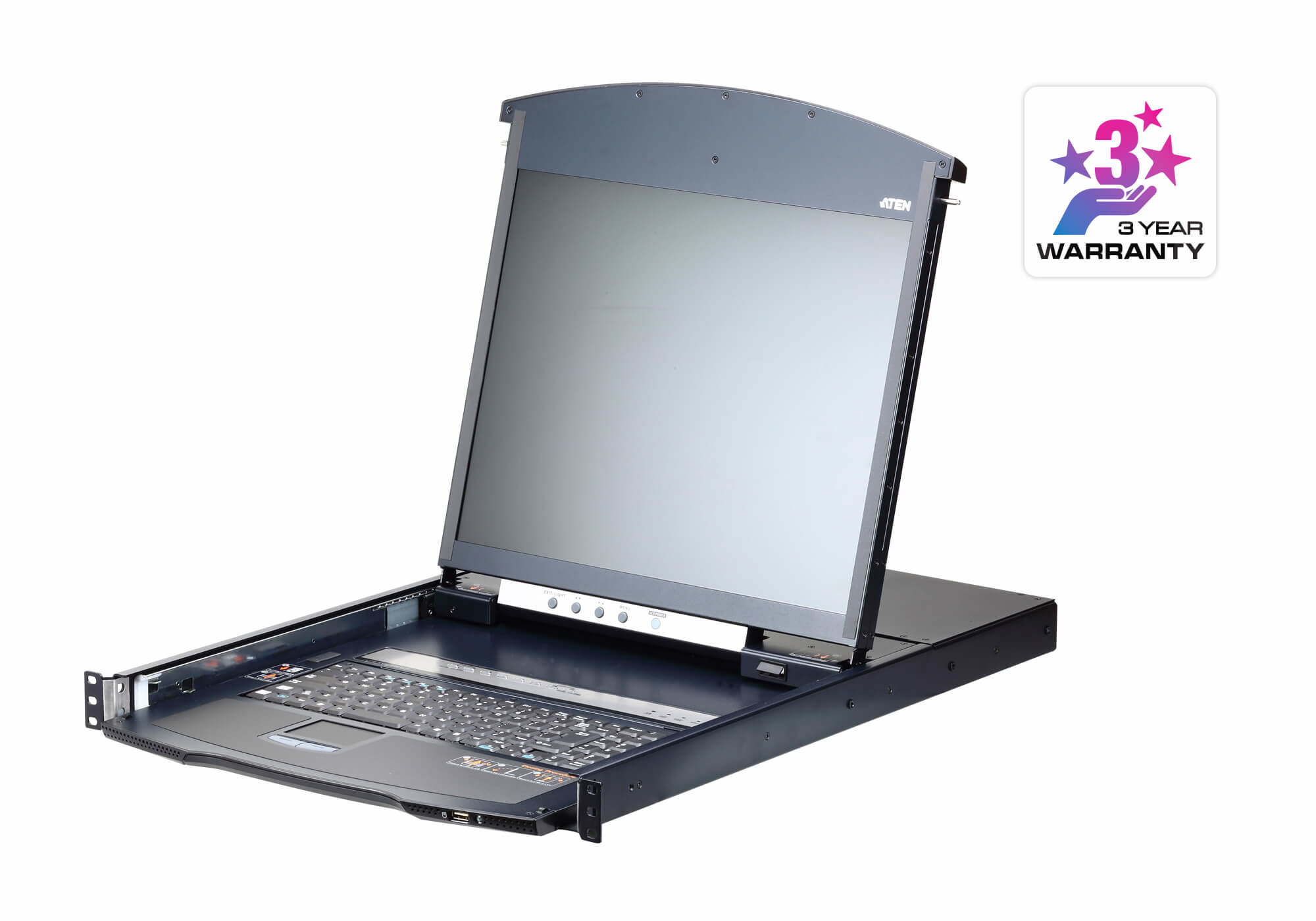 ATEN KL1108VN KVM-Konsole 19" Dual Rail 8-Port LCD KVM over IP Schwarz