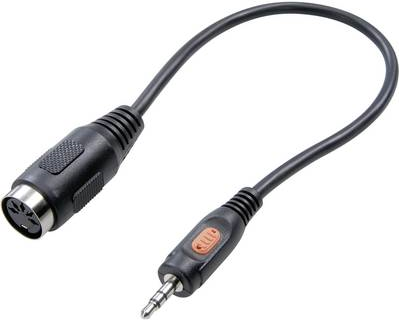 SpeaKa Professional DIN-Anschluss / Klinke Audio Adapter [1x Klinkenstecker 3.5 mm - 1x Diodenbuchse 5pol (DIN)] Schwarz (SP-7869840)