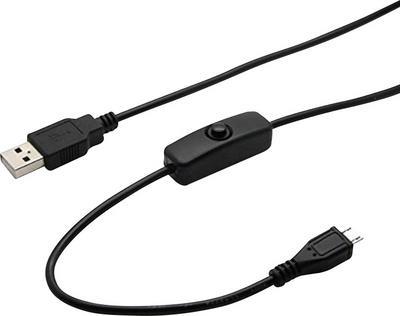 Renkforce USB 2.0 Anschlusskabel [1x USB 2.0 Stecker A - 1x USB 2.0 Stecker Micro-B] 1.50 m Schwarz inkl. Ein/Aus-Schalter Renkfor (1404046)