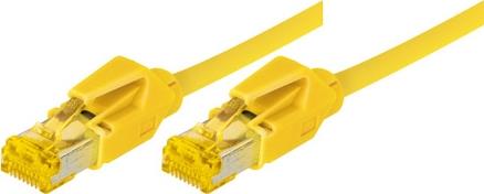 Patchkabel S/FTP, PiMF, Cat 6a, gelb, 1,0 m Für 10 Gigabit/s, halogenfrei, mit Leoni-Kabel und Hirosesteckern TM31 (70701Y)