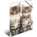 HERMA Eckspannermappe "Katzen", aus PP, DIN A3 Maße: (B)315 x (T)4 x (H)440 mm, mit 3 Innenklappen und - 1 Stück (7143)