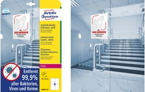 Avery Antimikrobielle Etiketten - Weiß - A4 - Polyester - Laser - Dauerhaft - Rechteck (L8001-10)