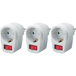 Basetech Schaltbare Zwischensteckdose 3er Set 1polig Weiß