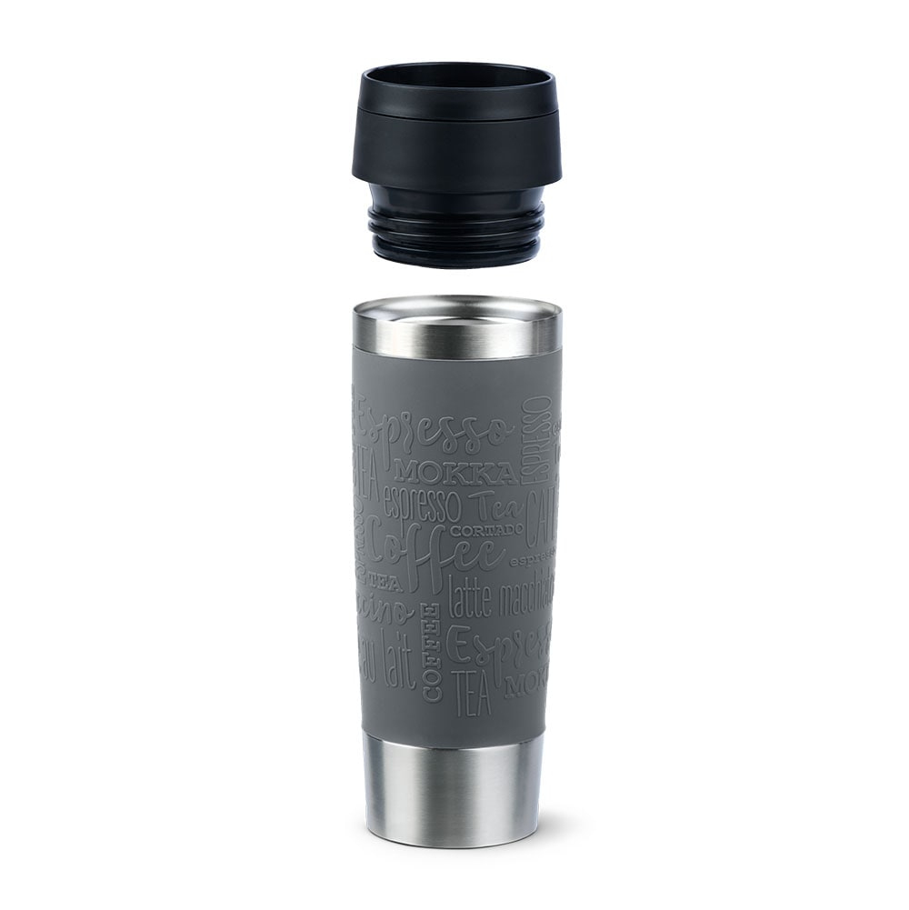 EMSA Travel Mug Classic Grande Isolierbecher 500 ml Edelstahl Pfeffergrau