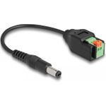Delock DC Kabel 2,1 x 5,5 mm Stecker zu Terminalblock Adapter mit Drucktaster 15 cm (66253)