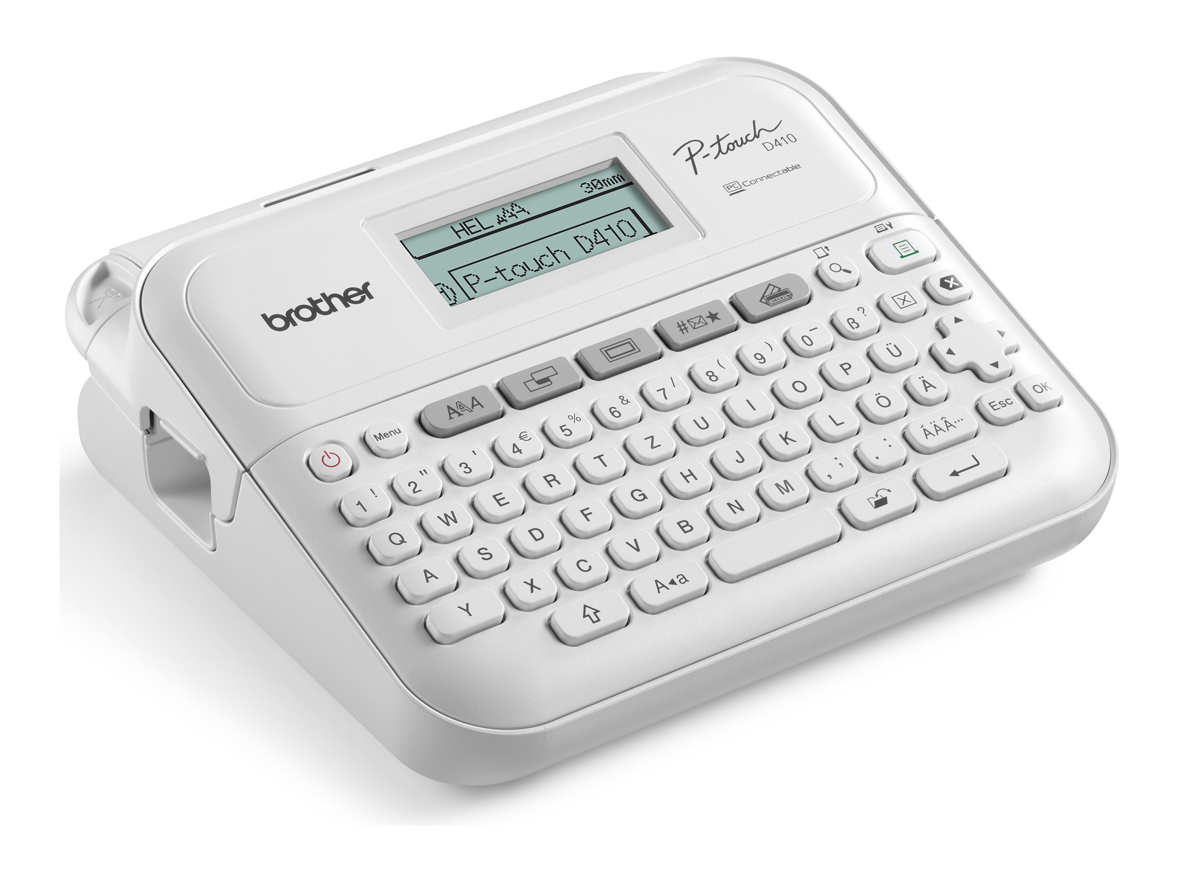 Brother P-Touch PT-D410 Beschriftungsgerät Thermotransfer 180 dpi Weiß, Grau