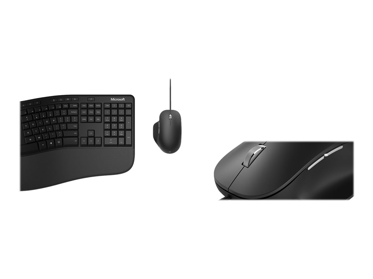 Microsoft Ergonomic Desktop Tastatur- und Maus-Set Nordisch Schwarz