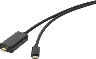 Renkforce USB / Mini-DisplayPort Anschlusskabel [1x USB-C™ Stecker - 1x Mini-DisplayPort Stecker] 5 m Schwarz (RF-3421684)