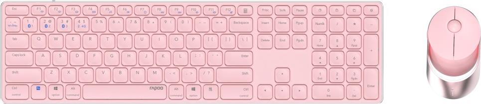 Rapoo Kabelloses Multi-Mode-Deskset 9850M, Pink, QWERTZ (00215386)