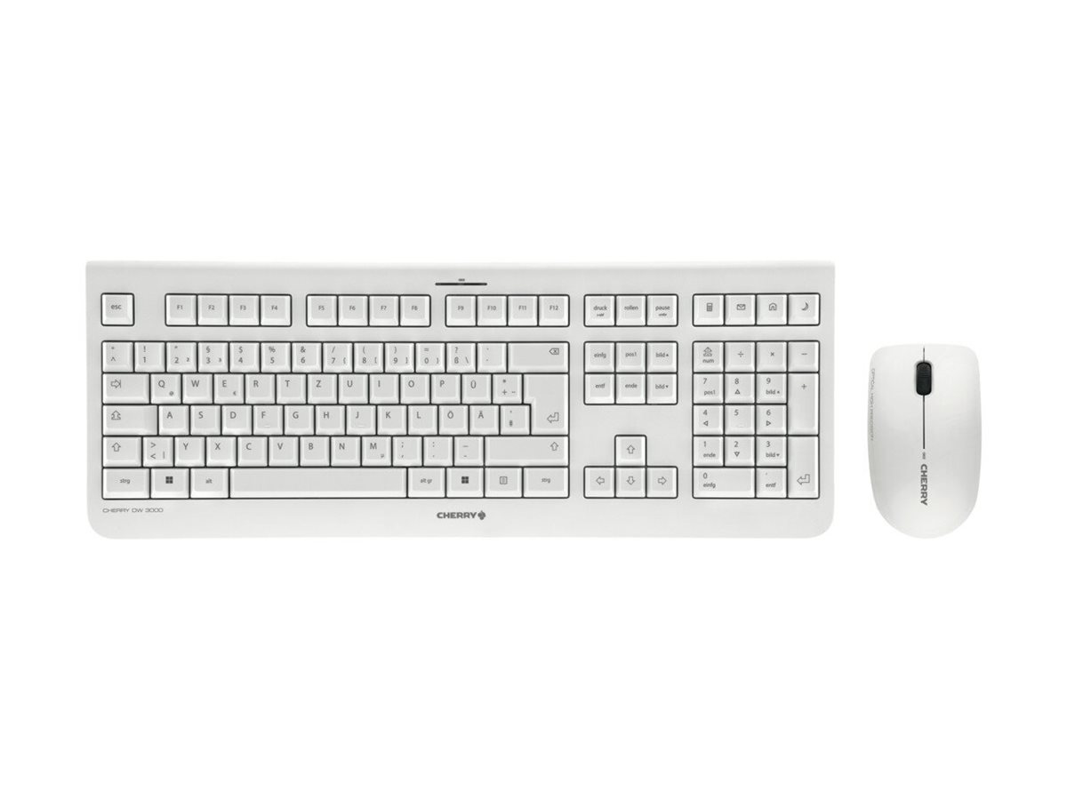 CHERRY DW 3000 Kabelloses Tastatur-und-Maus-Set QWERTZ Deutsch Pale Gray