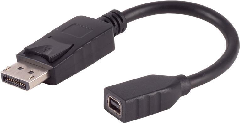 shiverpeaks ®-BASIC-S--DisplayPort 1.2 Adapter, DisplayPort Stecker auf Mini DisplayPort Buchse, 4K, 0,2m (BS10-01031)