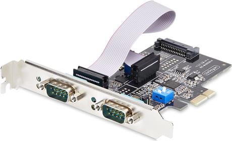 StarTech.com 2-Port Serial PCIe Card, Dual-Port PCI Express to RS232/RS422/RS485 (DB9) Serial Card, Low-Profile Brackets Incl., 16C1050 UART, TAA-Compliant, Windows/Linux, TAA Compliant (2S232422485-PC-CARD)