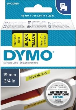 Dymo D1 Etikettenband 19 mm x 7 m Schwarz auf Gelb