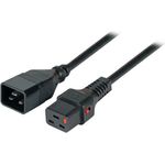 Kaltgeräteverlängerung C20 180° - C19 180°, IEC Lock, schwarz, 3.0 m Hersteller: EFB-Elektronik (EK607SW.3)