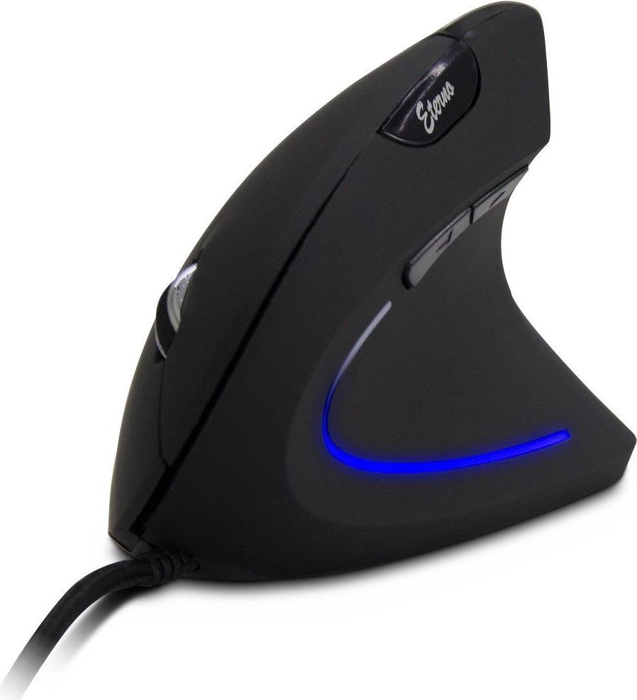 Inter-Tech Eterno KM-206WR Vertikale Maus USB Optisch 2400 DPI Schwarz Blau