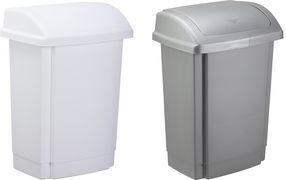 plast team Schwingdeckel-Abfalleimer, 25 Liter, silber Material: PP, mit Schwingdeckel, Deckel abnehmbar, - 1 Stück (13410803)