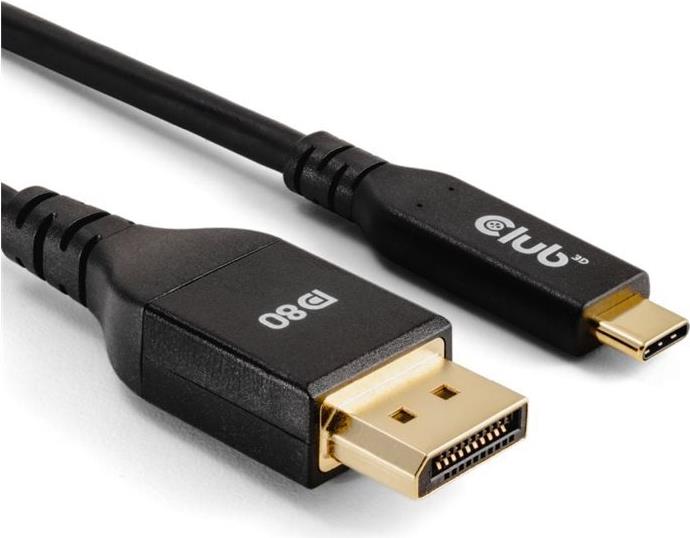 Club 3D USB TYPE-C TO DISPLAYPORT DP80 BIDIRECTIONAL VESA CERTIFIED CABLE 1M/3.28 FT (CAC-1559)