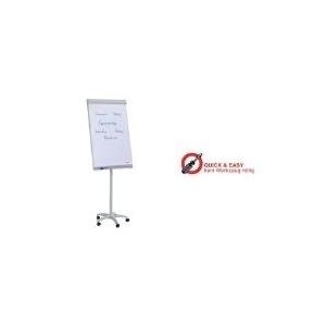 FRANKEN Flipchart Standard Mobil, 670 x 950 mm, hellgrau Tafel magnethaftend, Sternfuß mit 5 Laufrollen (FC41)