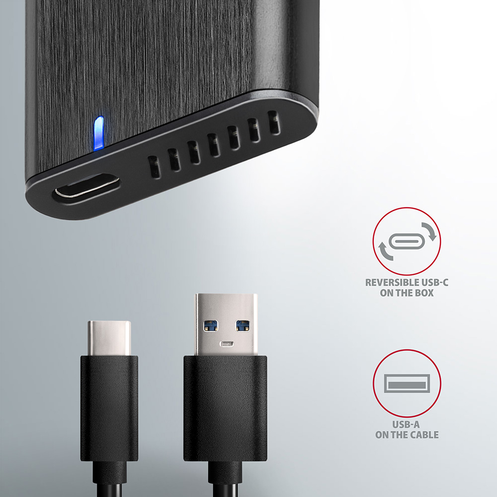 AXAGON EEM2-SBC externes Gehäuse für M.2 SSDs USB-C 3.2 Gen 2 Schwarz