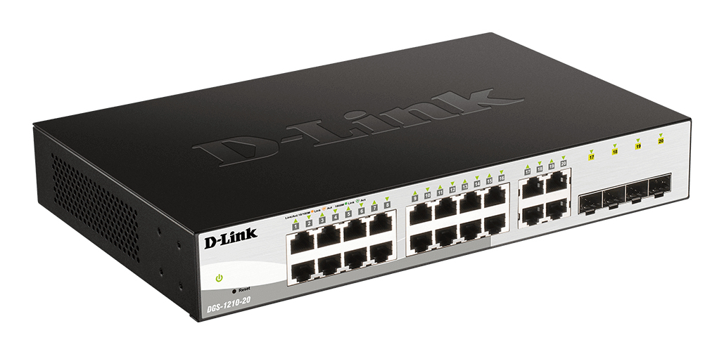 D-Link Web Smart DGS-1210-20 20-Port Gigabit Managed Switch Schwarz