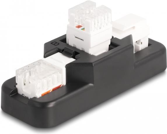 Delock Keystone LSA Set mit Auflegehalterung RJ45 / RJ11 Cat.6 schwarz (87104)