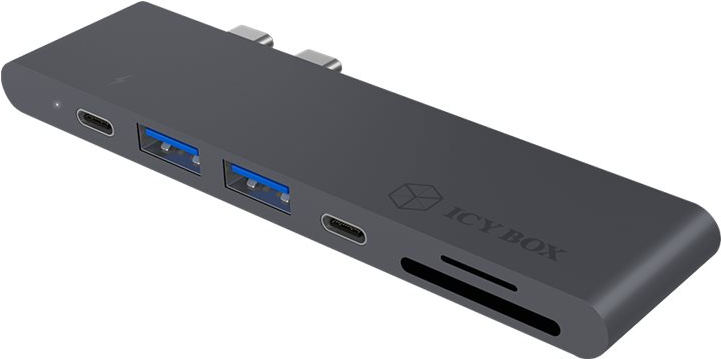 Dual Type-C™ Notebook DockingStation zu sieben Anschlüssen, anthrazit (IB-DK4037a-2C)