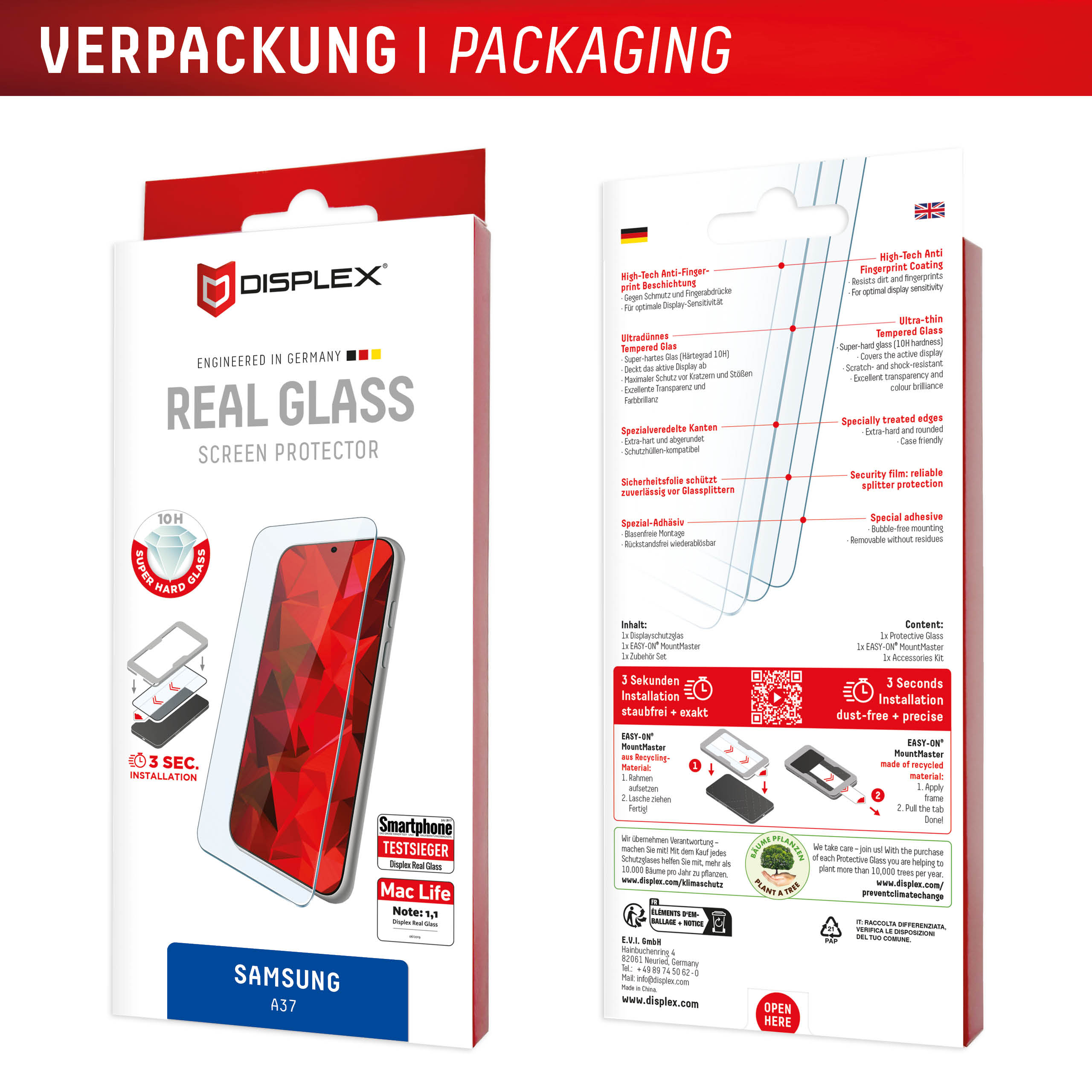 Displex Real Glass MM Displayschutzglas Samsung Galaxy A37 Transparent