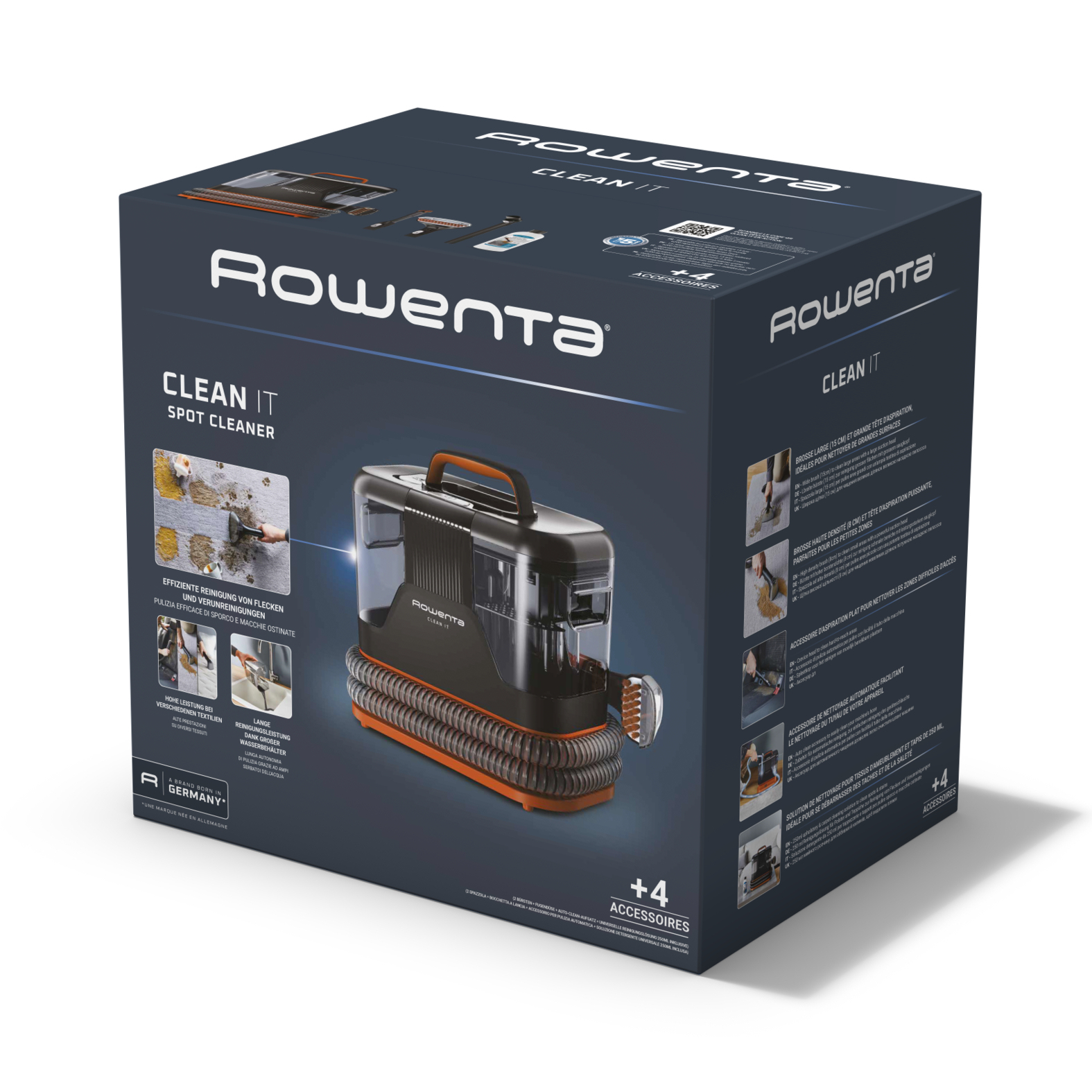 Rowenta Clean It IN5011 Fleckenreiniger Nass/Trocken 400 W 1,5 l Beutellos Schwarz/Braun