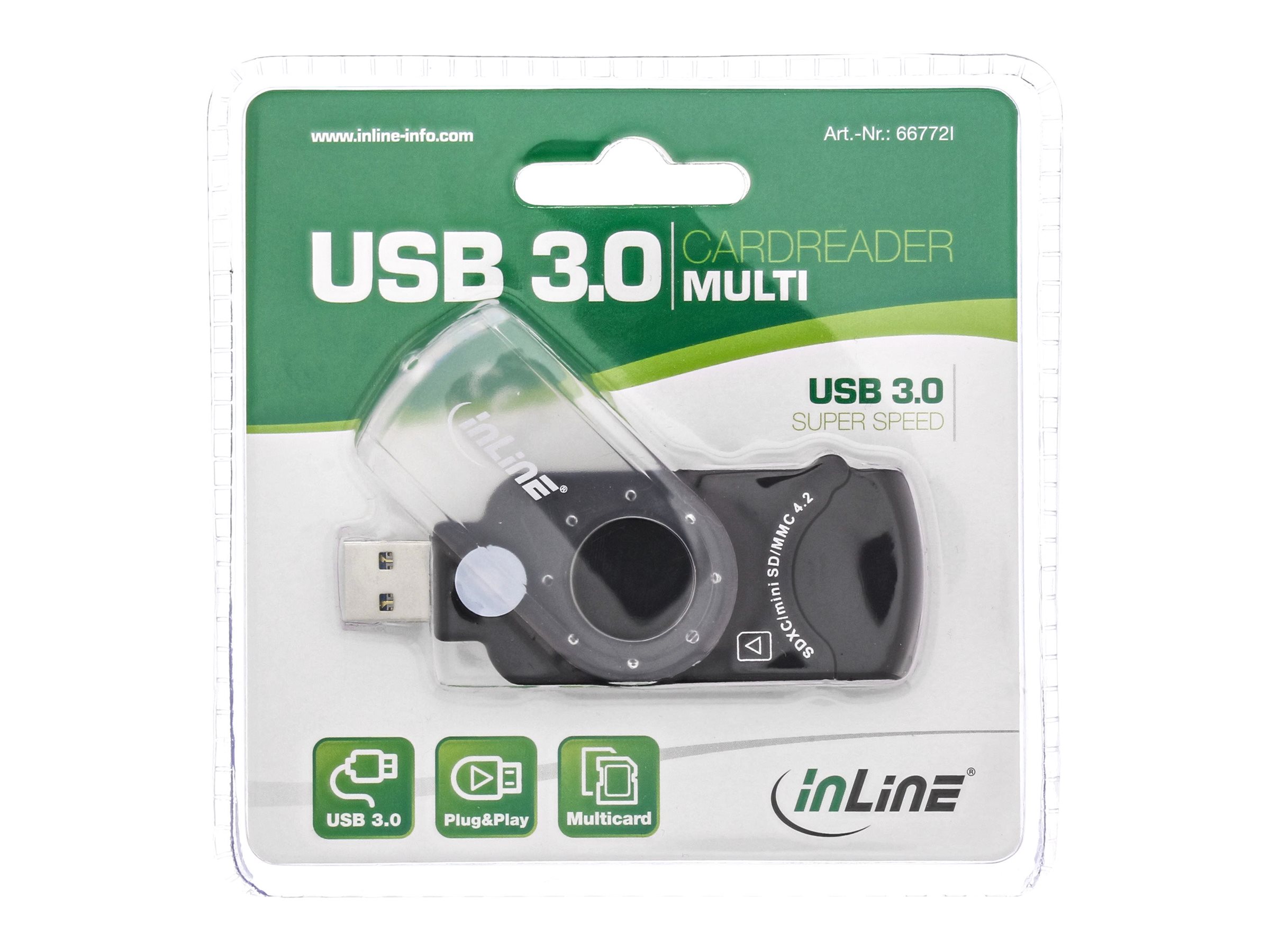 InLine 66772I Kartenleser USB 3.0 Schwarz