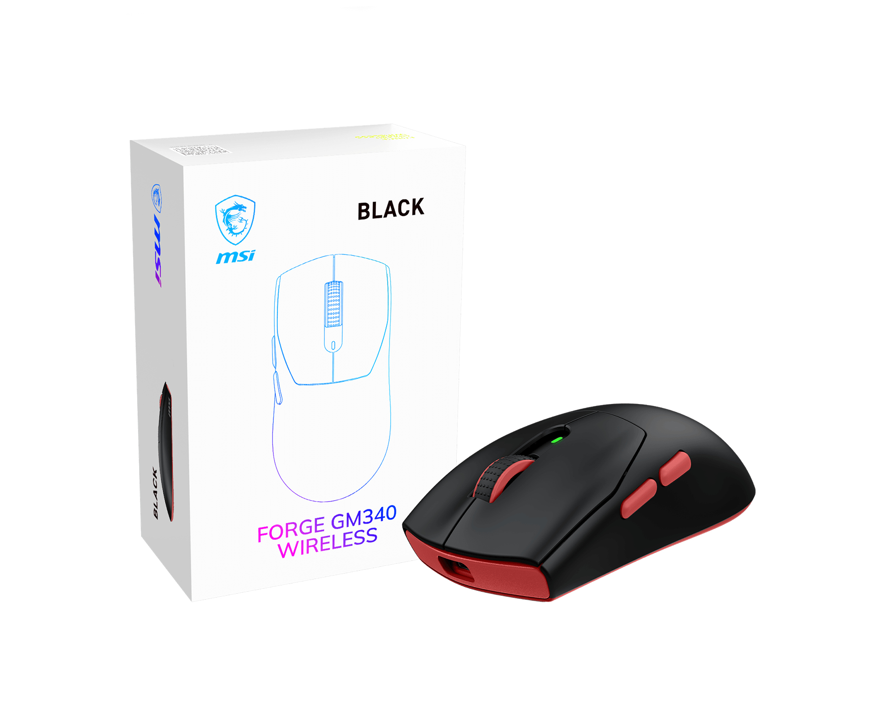 MSI Forge GM340 Wireless Gaming-Maus 12000 DPI RGB Schwarz