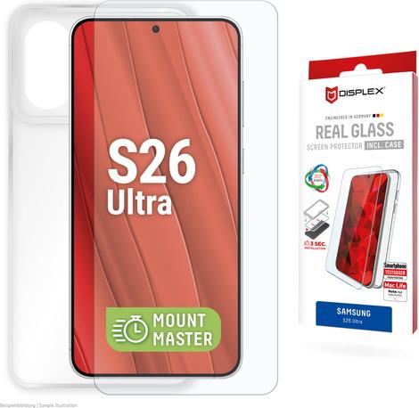 DISPLEX Real Glass+Case Samsung Gal. S26 Ultra MM-Montagehilfe (02223)