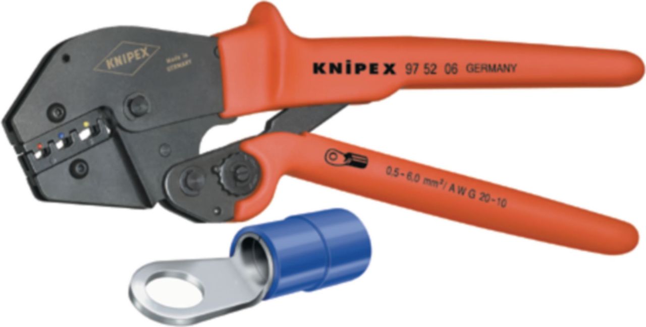 Knipex 97 52 06 SB Crimpwerkzeug Schwarz - Rot Kabel-Crimper (97 52 06 SB)